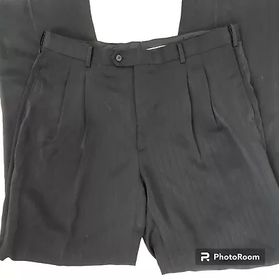 NWOT IL Canto Italian Designer Men's Light Weight Wide Leg Black Dress Pants 42L • $29.24