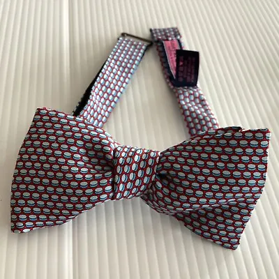 Vineyard Vines BOW TIE Hockey Puck GEO Adjustable SILK Pre-tied RED BLUE WHT $55 • $32.99