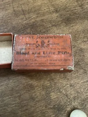 ANTIQUE QUACK MEDICINE St. Joseph’s ￼BLOOD LIVER PILLS Cardboard Box ￼ • $8