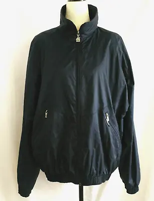 Vintage K Way Windbreaker Jacket Mens Size L Lined Waterproof Zip Front Blue • $17.21