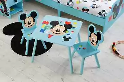 Disney Mickey Mouse Blue Decorative Children's Table & Chairs Kid's Furniture  • £85