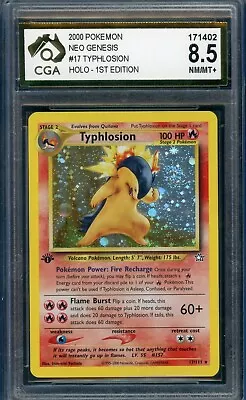 TYPHLOSION 1st EDITION HOLO Pokemon Card Neo Genesis WOTC TCG 17/111 CGA 8.5 PSA • $183.50