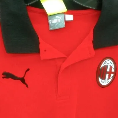 PUMA AC Milan 1899 Red Polo Shirt Size L EUC • $19.99