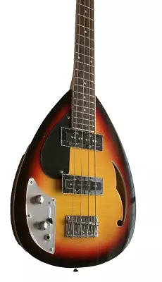 New Left Handed 4 String VOX Electric Bass Guitar Teardrop Shape Sunburst 220808 • $308