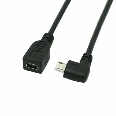 90 Degree Micro USB Male To Mini USB Female Adapter Converter Data Cable Line • $1.89