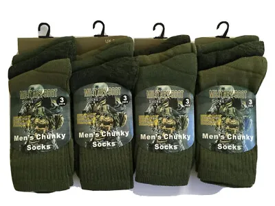 £11.99 • Buy 6 Pairs Mens Military Socks Army Thermal Hiking Boots Walking Combat Warm  6-11