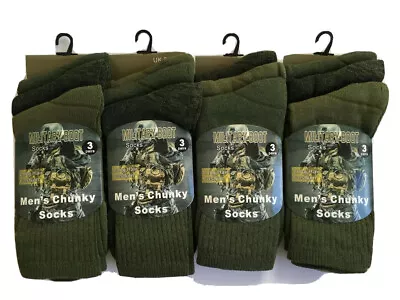 6 Pairs Mens Military Socks Army Thermal Hiking Boots Walking Combat Warm  6-11 • £10.99