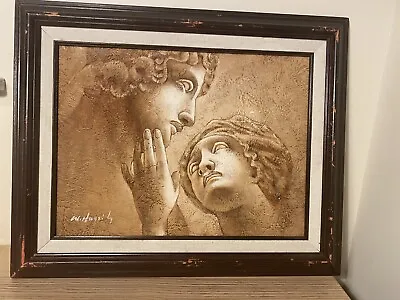 Classical Roman Greek Art Framed Signed Michelangelo Lovers W. Harris • $65