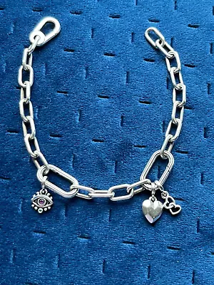 Genuine Sterling Silver Pandora Me Link Bracelet And Charms RRP £123 • £42