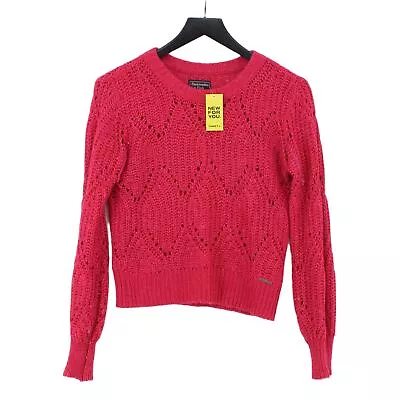 Abercrombie & Fitch Women's Jumper XS Pink Acrylic With Nylon Wool Pullover • £8.50