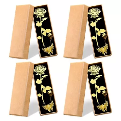 4 Pack Valentine'S Day Metal  Bookmarks Metal Bookmarks With 3D8032 • £13.19