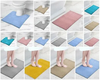 Shaggy Bobble Non-slip Supersoft Bathroom Bath Mat Rug Toilet Pedestal Mat Sets • £9.95