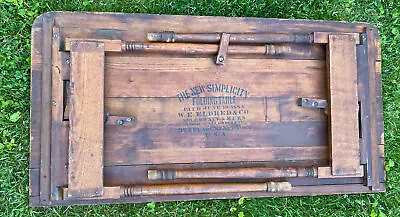 ANTIQUE  SIMPLICITY  FOLDING SEWING MEASURING TABLE 42 X21.5” Vintage Decor • $750