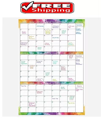 Large Dry Erase Calendar For Wall – 3 Month Calendar(Vertical) Dry Erase Calend • $11.77