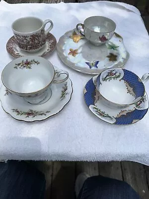 Lot Of 4 VTG Mixed TEA CUPS & SAUCERS Haviland Aynsley Churchill • $20