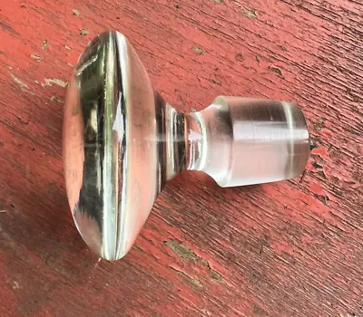 Vintage Large Clear Glass Stopper For Decanter Bottle Doorknob Shape Top 3-1/2  • $8