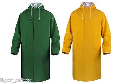 Delta Plus Panoply MA305 Outdoor Waterproof PVC Long Jacket Rain Mac Coat BNWT • £11.90