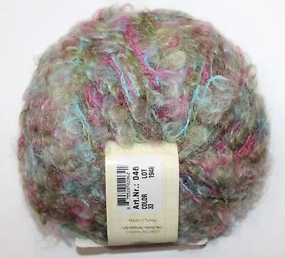 Curly Mohair Universal Yarns 72% Mohair 16% Wool Col 33 Mix Curly 50g 150m • $10
