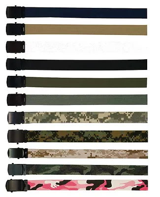 Cotton Military Web Belt With Black Buckle • $7.99