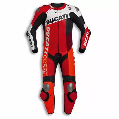 DUCATI Motorcycle Cow Leather Suits Motorbike Sports Racing Riding Men Suit • $260.95