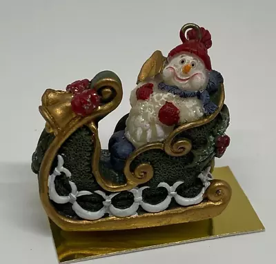 Dollhouse Miniature Snowman In Sleigh • $5