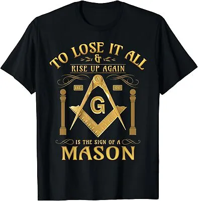 NEW Masonic Rise Up Again Square & Compass Freemason T-Shirt • $22.99