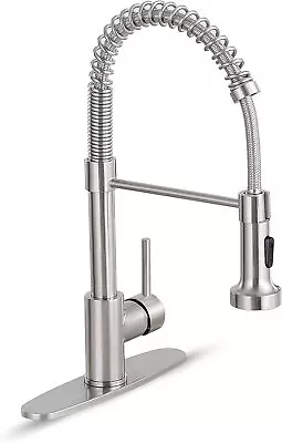 Kitchen Faucet Stainless Steel Sink Tap Single Handle Pull Out & Down Sprayer • $44.99