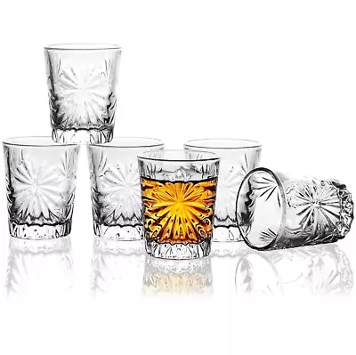 Vintage Shot Glasses Set Of 6 Barware Collection Crystal Drinking Liqueur Vodka • $23.99