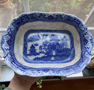 Corona Ware S Hancock & Sons  WILLOW Serving Bowl ENGLAND 10x7x2”vintage Square • $48