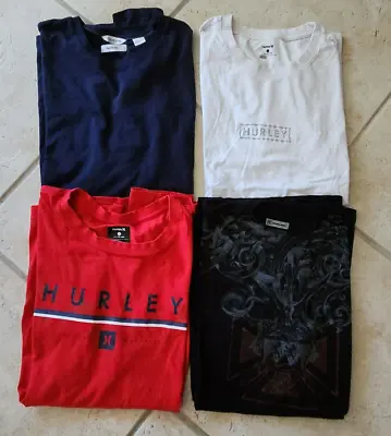Lot Of 4 Men's Hurley Calvin Klein & INC Short Sleeve Graphic T-Shirts Size L • $12.99