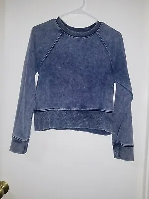 GAP Women's Cropped Acid Washed Distressed Sweater Size X-Small  • £28.94