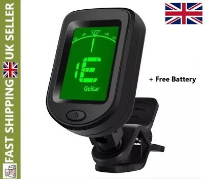 Digital Chromatic LCD Clip-On Tuner For Guitar Ukulele Violin Acoustic Electric • £5.79