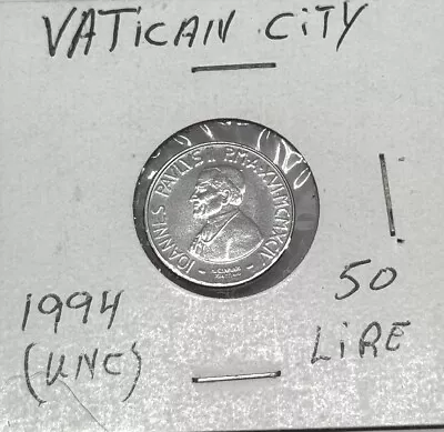 VATICAN CITY 1994 Coin John Paul II 50 Lire  • $20