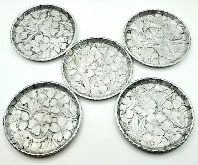 Vintage Everlast Forged Aluminum Coasters Floral Design Set Of Five Flower Set • $17.95