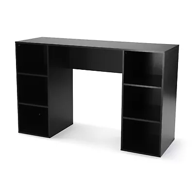 Mainstays 6-Cube Storage Computer Desk True Black Oak Sleek Work Desk For Making • $58.98