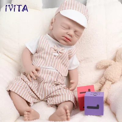 19'' Full Body Silicone Sleeping Boy Doll Reborn Baby Lifelike Newborn Doll • $142.40