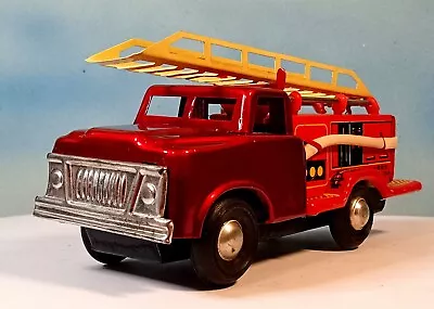 Vintage Fire Truck Tin Friction MF163 Made In 1970's China • $20