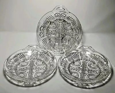 Vintage Indiana Glass Killarney Divided Relish Dish Lot Of (3) • $38.25