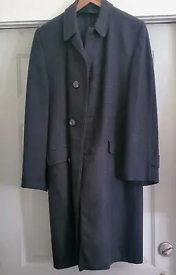 Vintage Harvey Hill Regent Wool Gleneagles Houndstooth Long Overcoat • $85