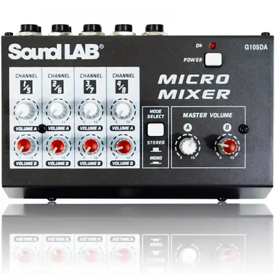 NEW - 4 Stereo Channel Line Level & Instrument AND Microphone Mixer • £28.99