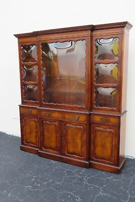 Grosfeld House Mahogany 2 Part Breakfront China Display Cabinet With Desk 5285 • $3187.50