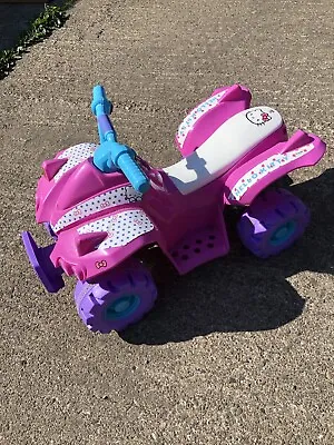 £30 • Buy 6v Hello Kitty Pink Quad Bike Ride On In Electric Battery Car With Charger Cable