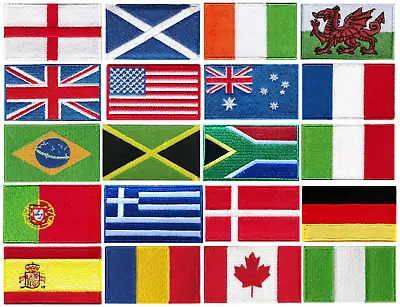 £1.79 • Buy Flag Patches Embroidered National Country Badges Sew On Iron On 6.3cm X 3.8cm
