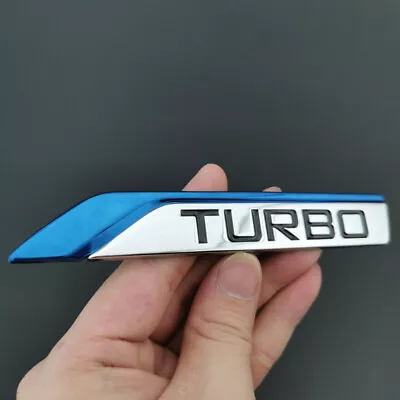 2Pcs Metal 3D Turbo Logo Sticker Car Fender Trunk Emblem Badge Decor Accessories • $13.64