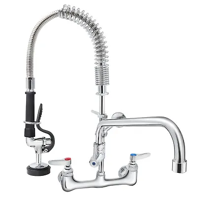 VEVOR Commercial Faucet Wall Mount Kitchen Sink Pre-Rinse Sprayer 25  Height • $110.07