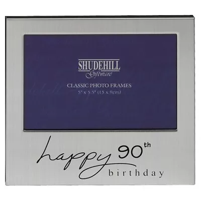 Happy 90th Birthday Silver Photo Picture Frame Gift 5 X3.5 • £4.99