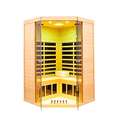 Indoor Infrared Sauna Hemlock Wood Saunas Detox Home Spa For 2 Persons 1520W • $2700