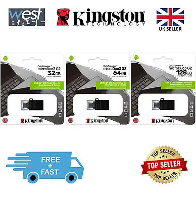 Kingston DataTraveler MicroDuo G2 32GB 64GB 128GB USB3.2 MicroUSB Flash Drive • £15.99