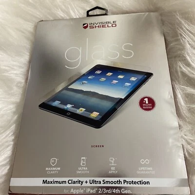 $14 • Buy ZAGG InvisibleShield Glass Screen Protector Apple  IPad 2/3rd /4th Generation