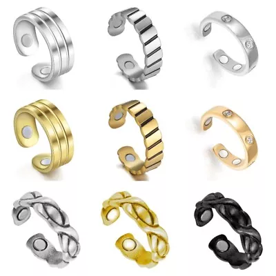 Magnetic Therapy Hematite Rings Men Women Weight Loss Pain Relief Health Jewelry • $3.37